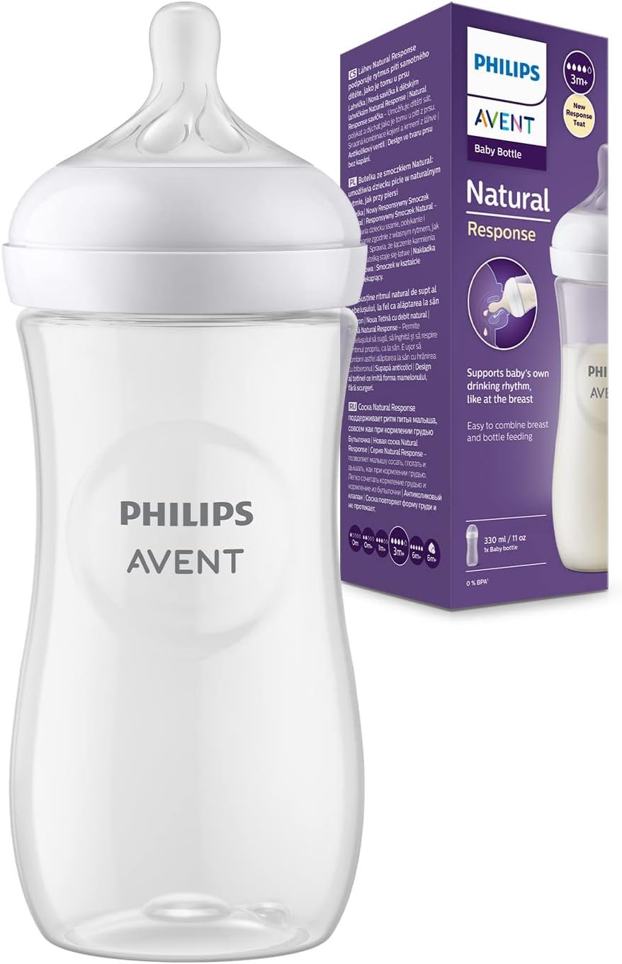 Philips Avent Natural Response (330 mL) – Biberón Ergonómico Sin BPA para Bebés a Partir de 3 Meses